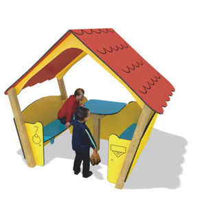 子供のためのアミューズメントパビリオンプレイセットHDPE屋外遊び場構造